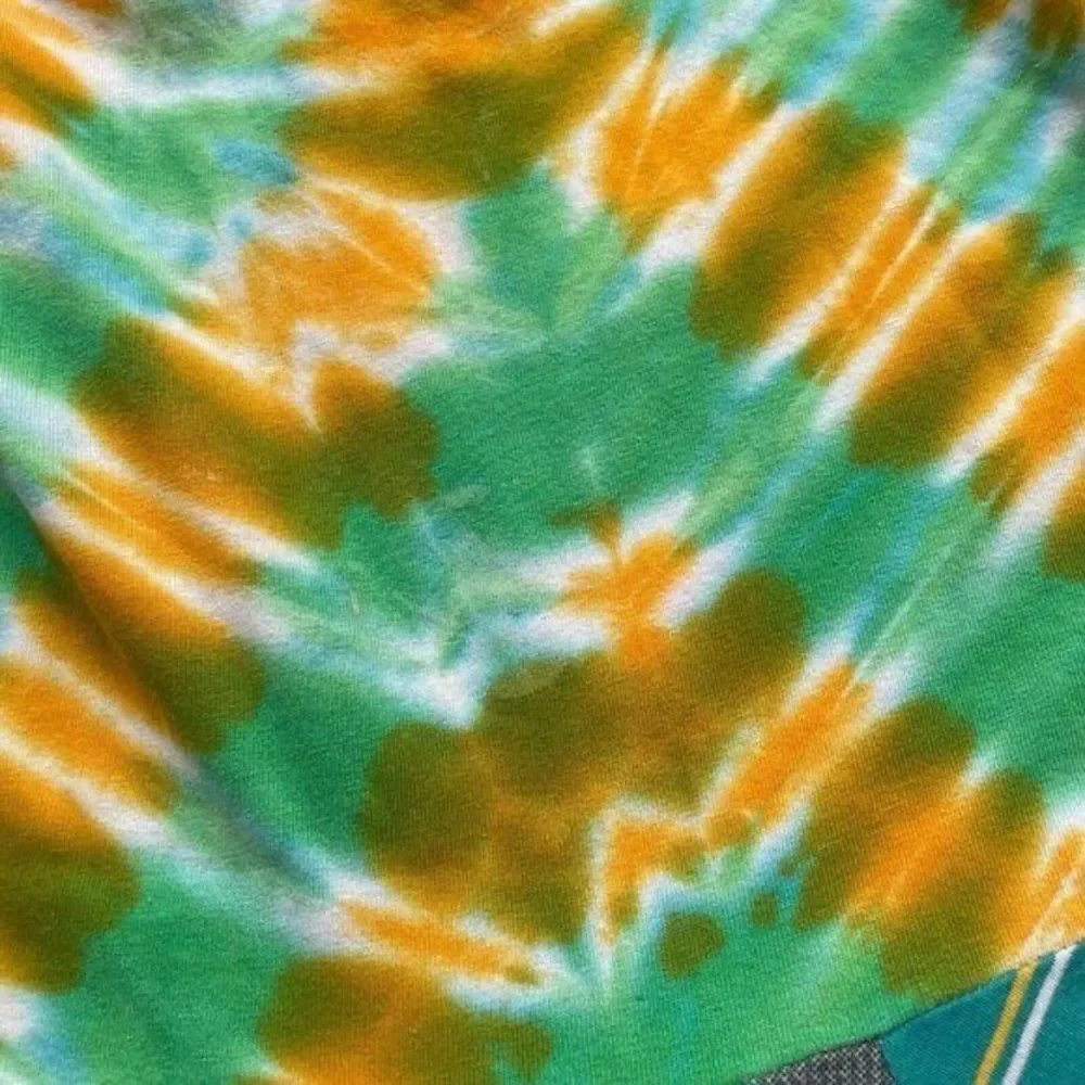 CourtneyCourtney Girls Green Dress 7/8 Sleeveless Halter Twirly Tie Dye Handmade